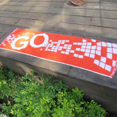 GO 提花運動毛巾(橘/白)